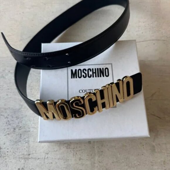 Moschino Women’s Logo Belt – Size 40, Brand New in Box, Authentic - Picture 1 of 4